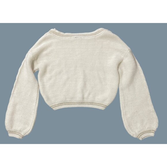 Bebe Cream Cable Knit Cropped Sweater S Urban Babydoll Cozy - Picture 5 of 5